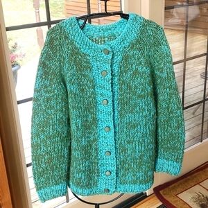 Vintage Unique Handmade Full Buttoned‎ Sweater Sz. L Cardigan